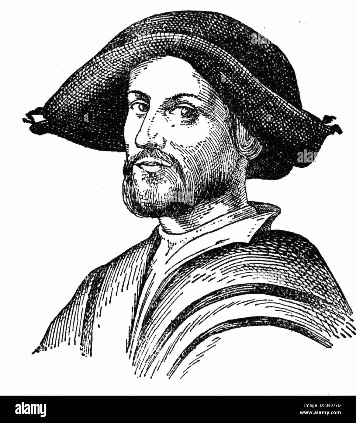 Borgia, Juan, 1476 / 1478 - 14.6.1497, Spanisch - italienischer Adeliger, angebliches Porträt, Holzgravur, 19. Jahrhundert, Stockfoto