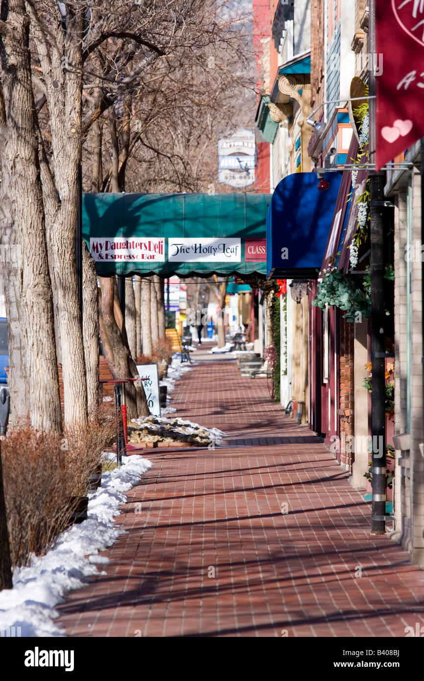 Bürgersteig-Szene in Manitou Springs Stockfoto