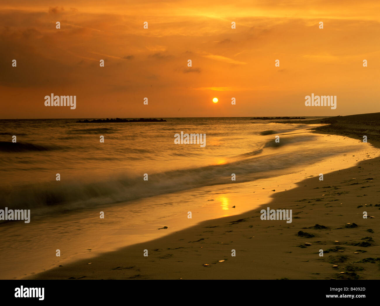 Sonnenuntergang auf See Erie, Pennsylvania USA Stockfoto