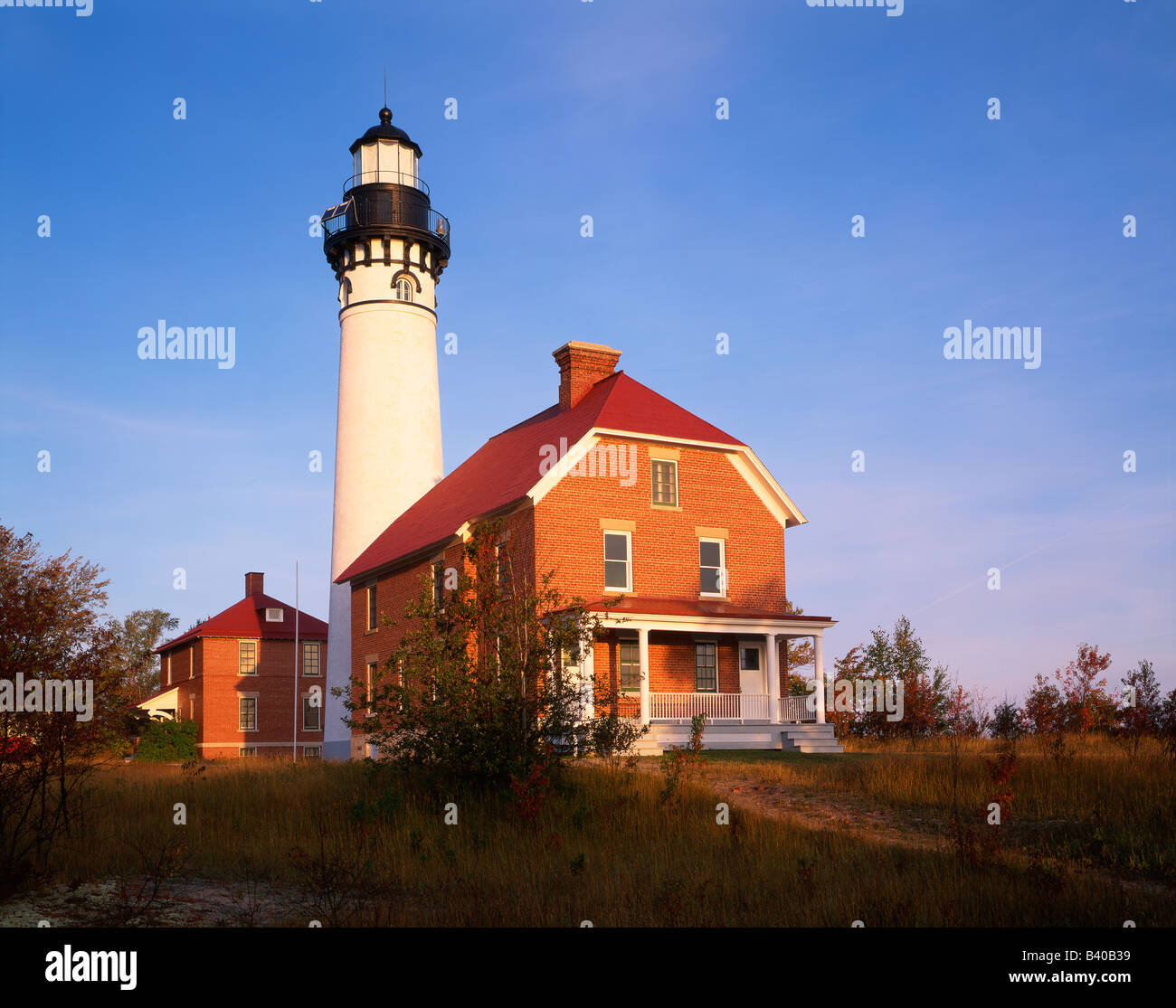 Au Sable Leuchtturm Station abgebildet Felsen-Staatsangehöriger Lakeshore Michigan USA Stockfoto