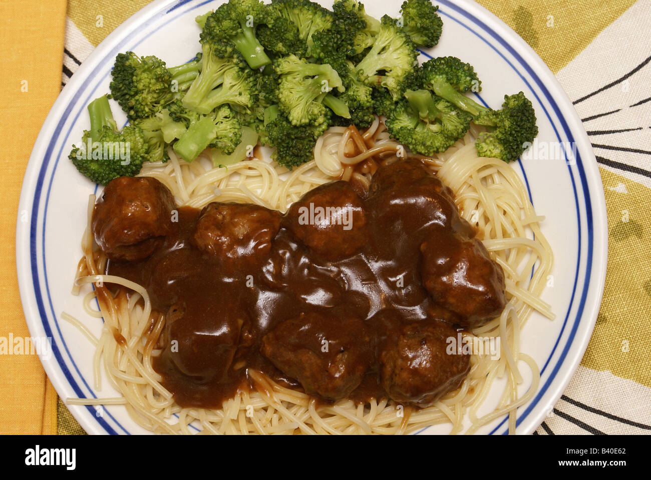 Spaghetti und Fleischbällchen Stockfoto