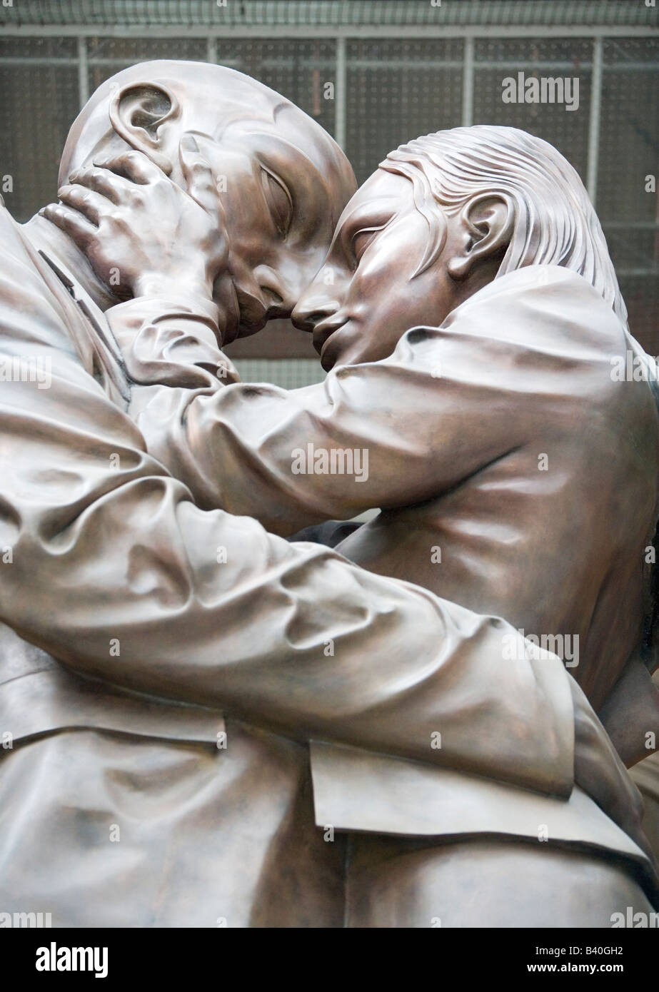 Skulptur am St. Pancras International Rail Terminal, London, England Stockfoto