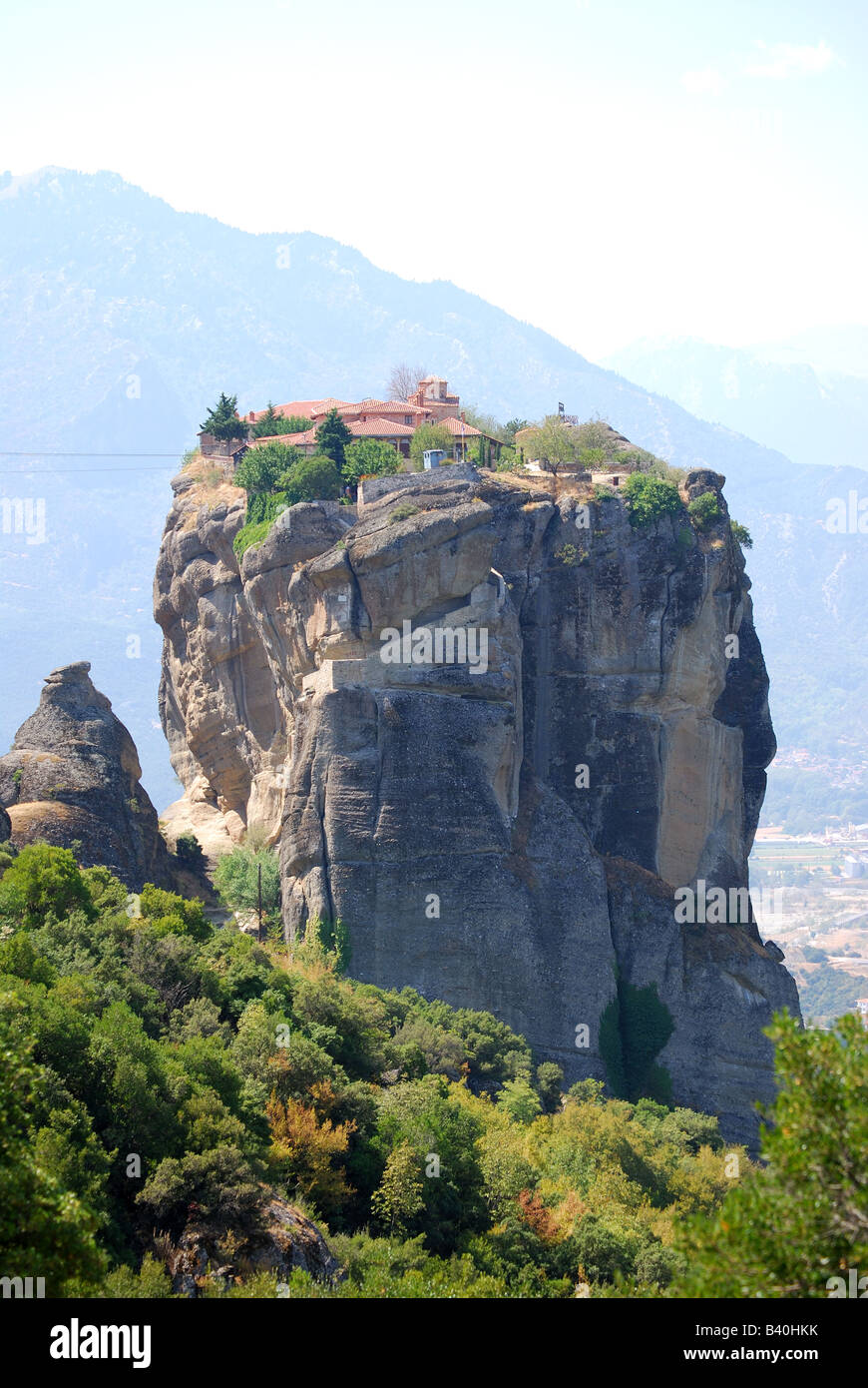 Das heilige Kloster der großen Meteoron, Meteora, Kalampaka, Trikala, Thessalien, Griechenland Stockfoto