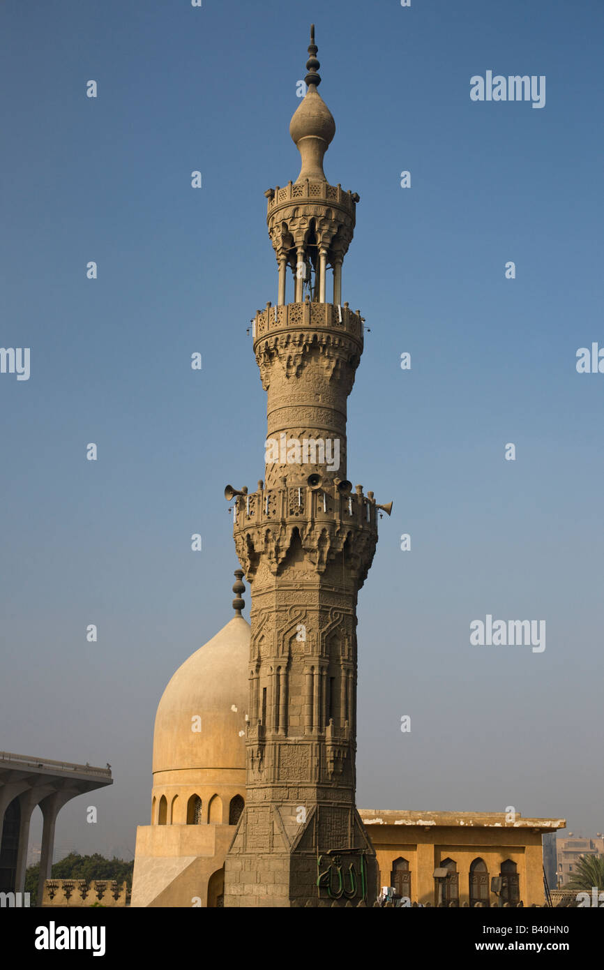 Minarett der Moschee von Amir Azbak al-Yusufi, Kairo, Ägypten Stockfoto
