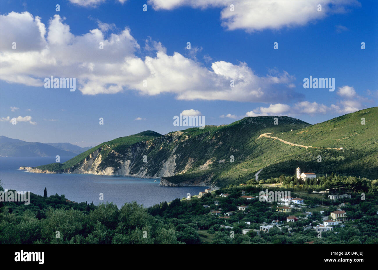 Das Dorf von Platrithias und Afales bay Ithaka Griechenland Stockfoto