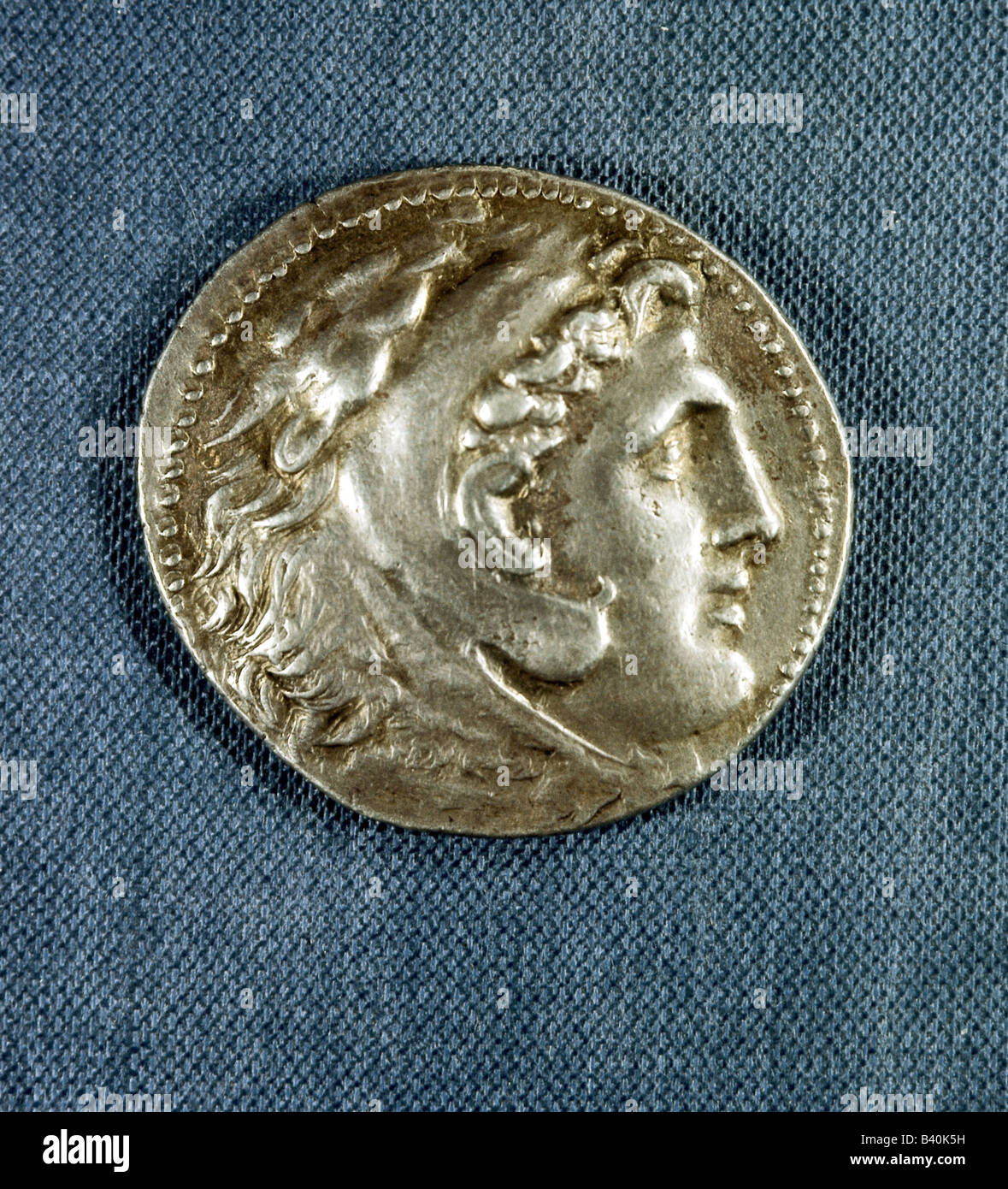 Alexander III 'der Große', 356 - 10.6.323 v. Chr., König von Macedon 336 - 323, Porträt, Herakles, Münze, Tetradrachm, ca. 300 vChr., Vorderseite, Stockfoto