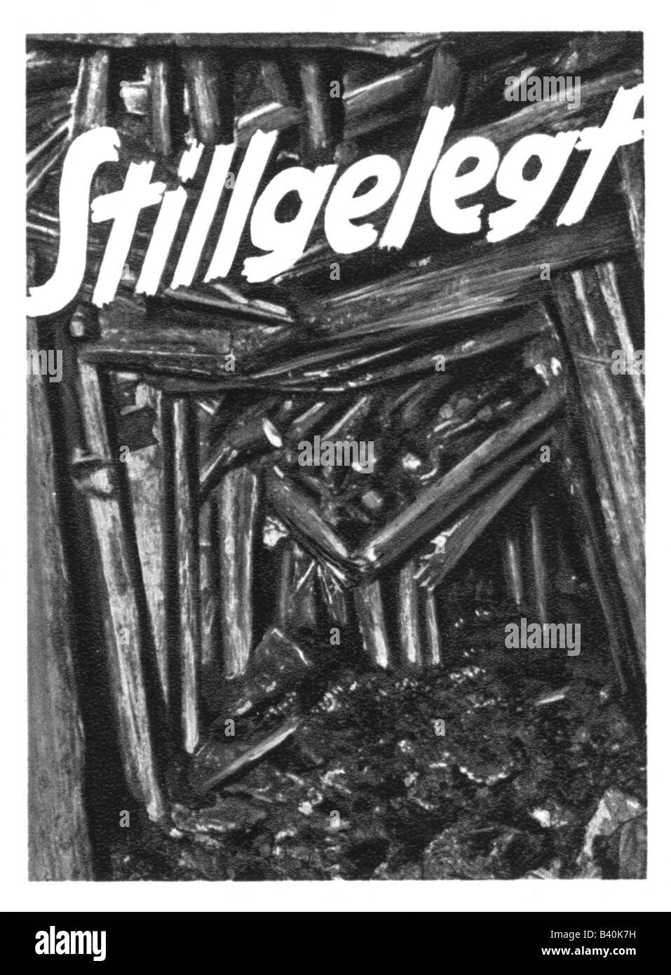 Ereignisse, Weltwirtschaftskrise 1929 - 1932, Plakat einer geschlossenen Mine, Deutschland, ca. 1930, Stockfoto