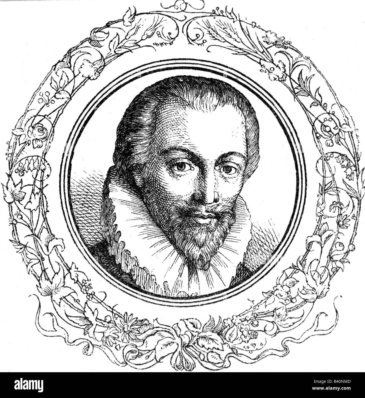 Donne, John, 1572 - 31.3.1631, englischer Dichter, Kleriker, Porträt, Oval, Stockfoto