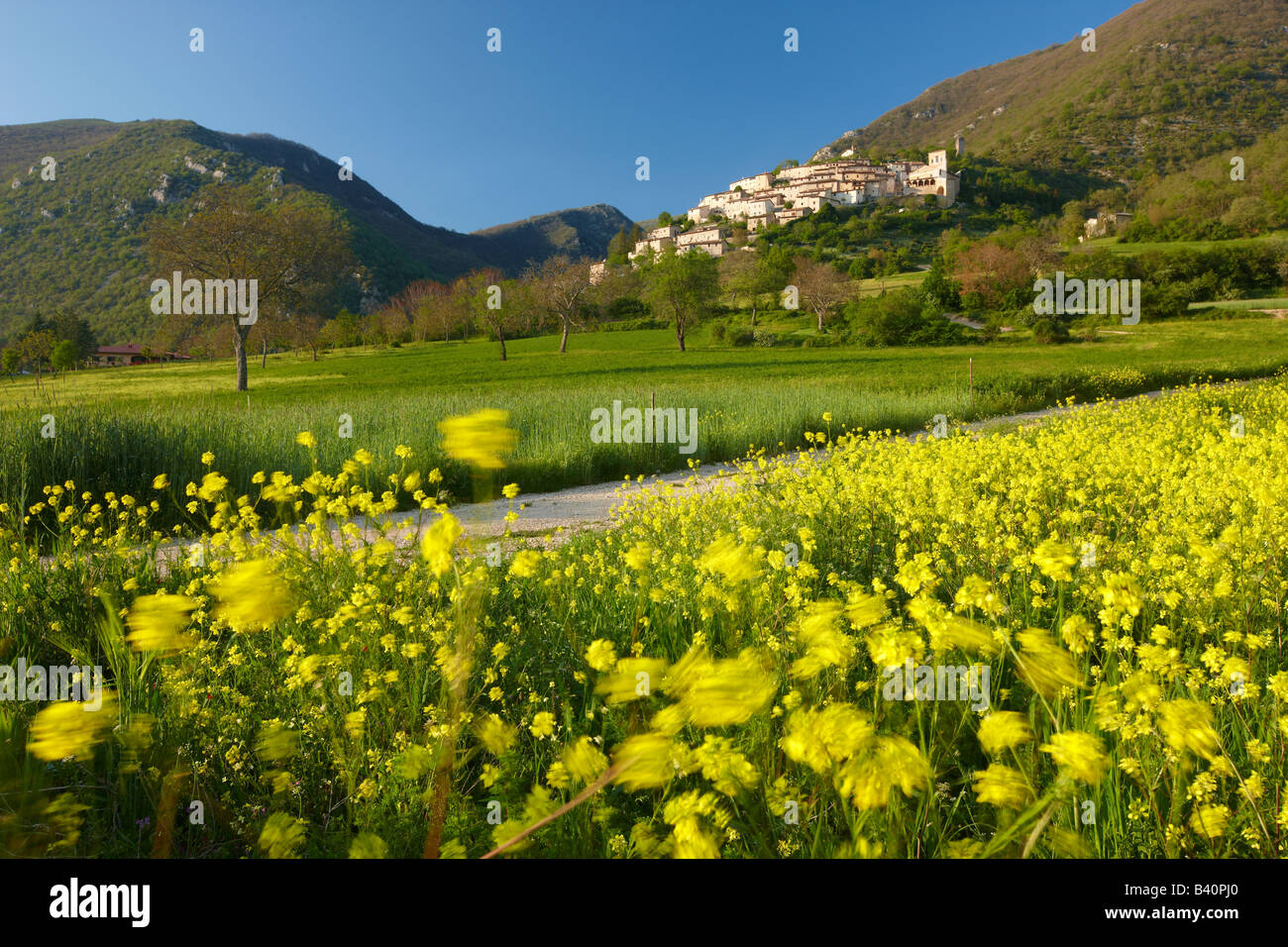 Das Dorf Campi, Valnerina, Umbrien, Italien Stockfoto