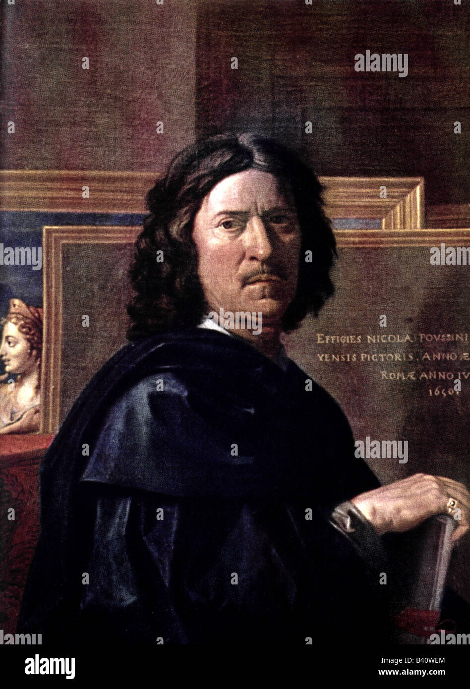 Poussin, Nicolas, 15.6.1594 - 19.11.1665, französische Künstler, Selbstportrait, Detail von Malerei, 1650, Louvre, Paris, Artist's Urheberrecht nicht gelöscht werden Stockfoto