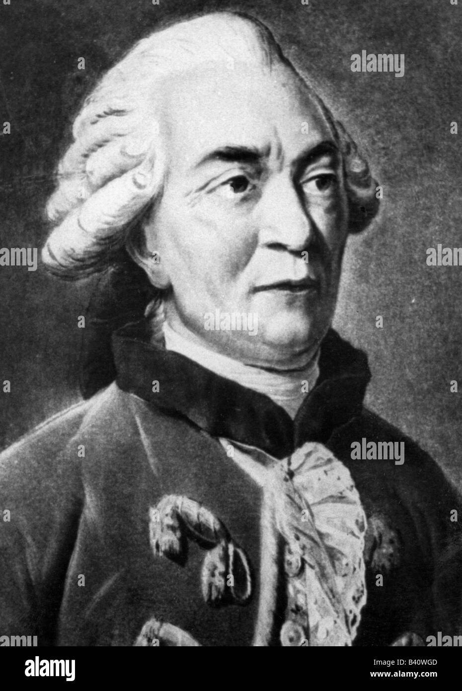 Buffon, Georges Louis Leclerc Comte de, 7.9.1707 - 16.4.1788, französischer Naturwissenschaftler, Porträt, Gravur von Alix, Stockfoto