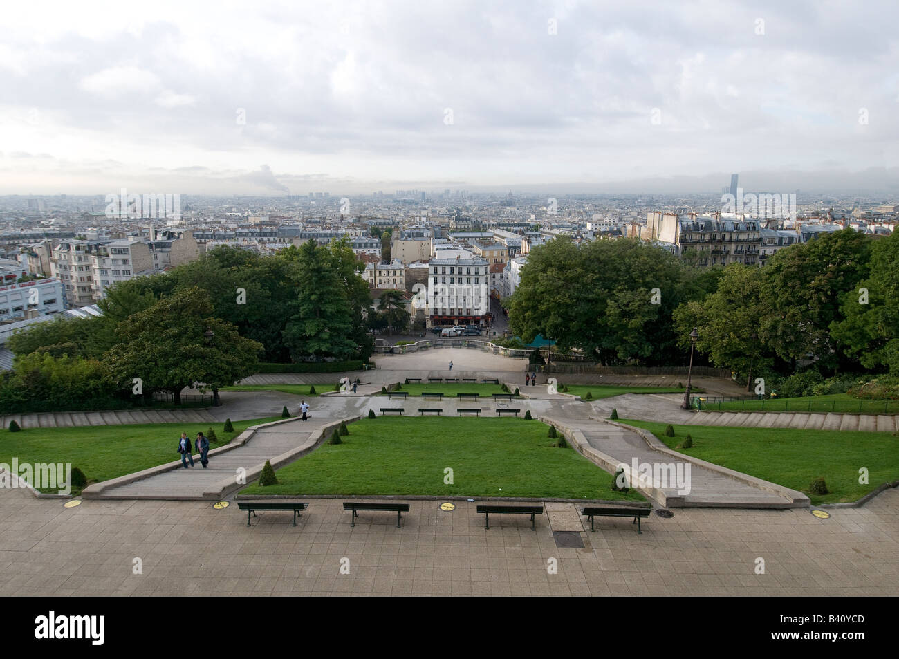 Ein Panoramablick auf Paris vom Montmartre Hügel Stockfoto Ein Panoramablick auf Paris vom Montmartre Hügel Stockfoto