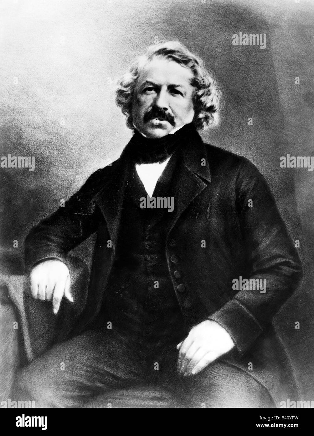 Daguerre, Louis Jacques Mande, 18.11.1789 - 10.7.1851, französischer Maler, Erfinder, halbe Länge, Daguerreotyp, von Nadar, Stockfoto