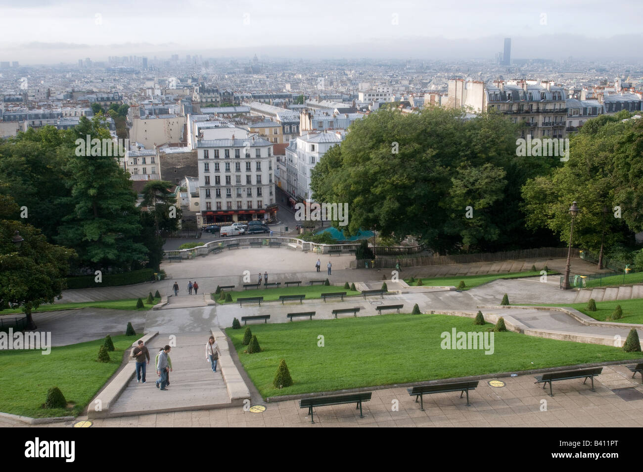 Ein Panoramablick auf Paris vom Montmartre Hügel Stockfoto Ein Panoramablick auf Paris vom Montmartre Hügel Stockfoto