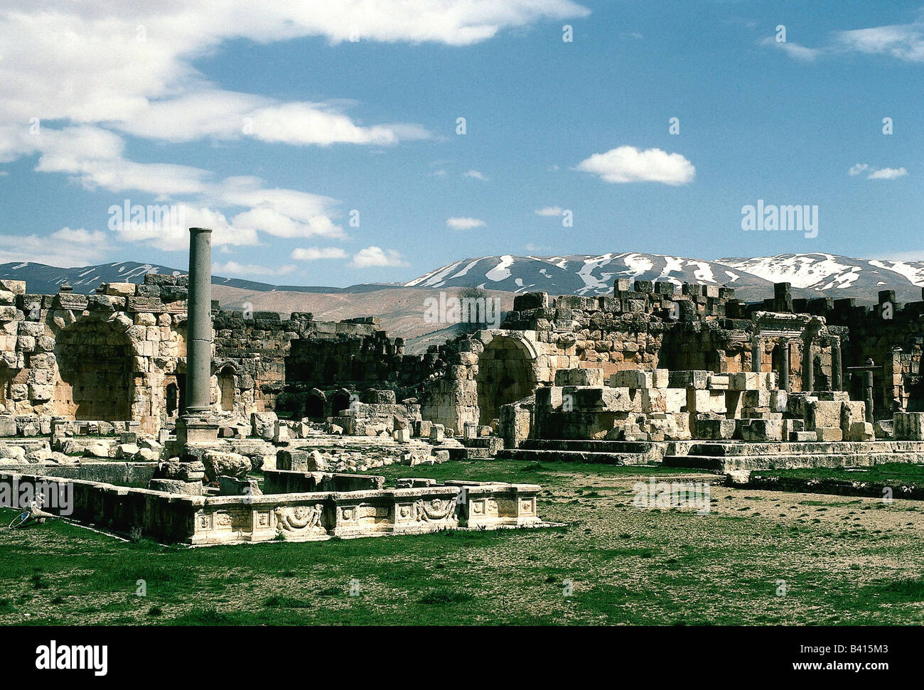 Geographie/Reise, Libanon, Baalbeck, Übersicht, nördliche Seite, Ruine, Ausgrabungen, Archäologie, Stockfoto
