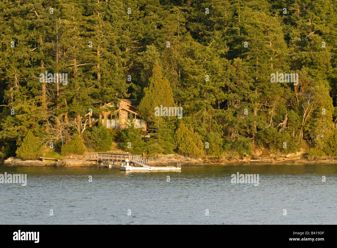 Usa Wa San Juan Island Friday Harbor Am Wasser Haus Im Wald