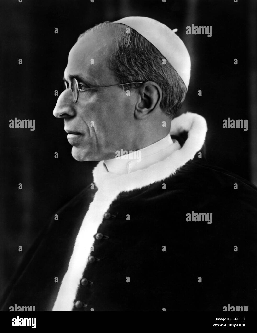 Pius XII (Eugenio Pacelli), 2.3.1876 - 9.10.1958, Papst 2.3.1939 - 9.10.1958, Porträt, 40er Jahre, Stockfoto