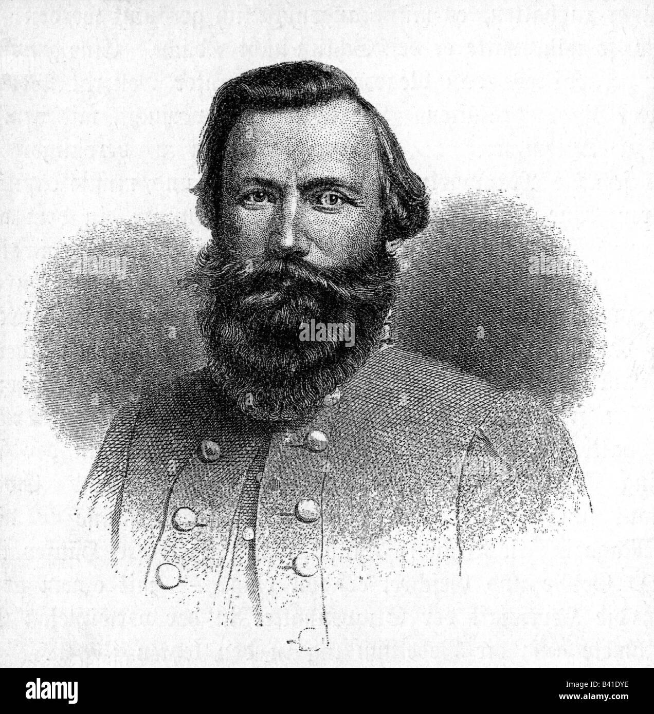 Stuart, J.E.B., 6.2.1833 - 12.5.1864, amerikanischer General, Porträt, Kupferstich von A. H. Ritchie, Jahrhundert, Artist's Urheberrecht nicht gelöscht werden Stockfoto