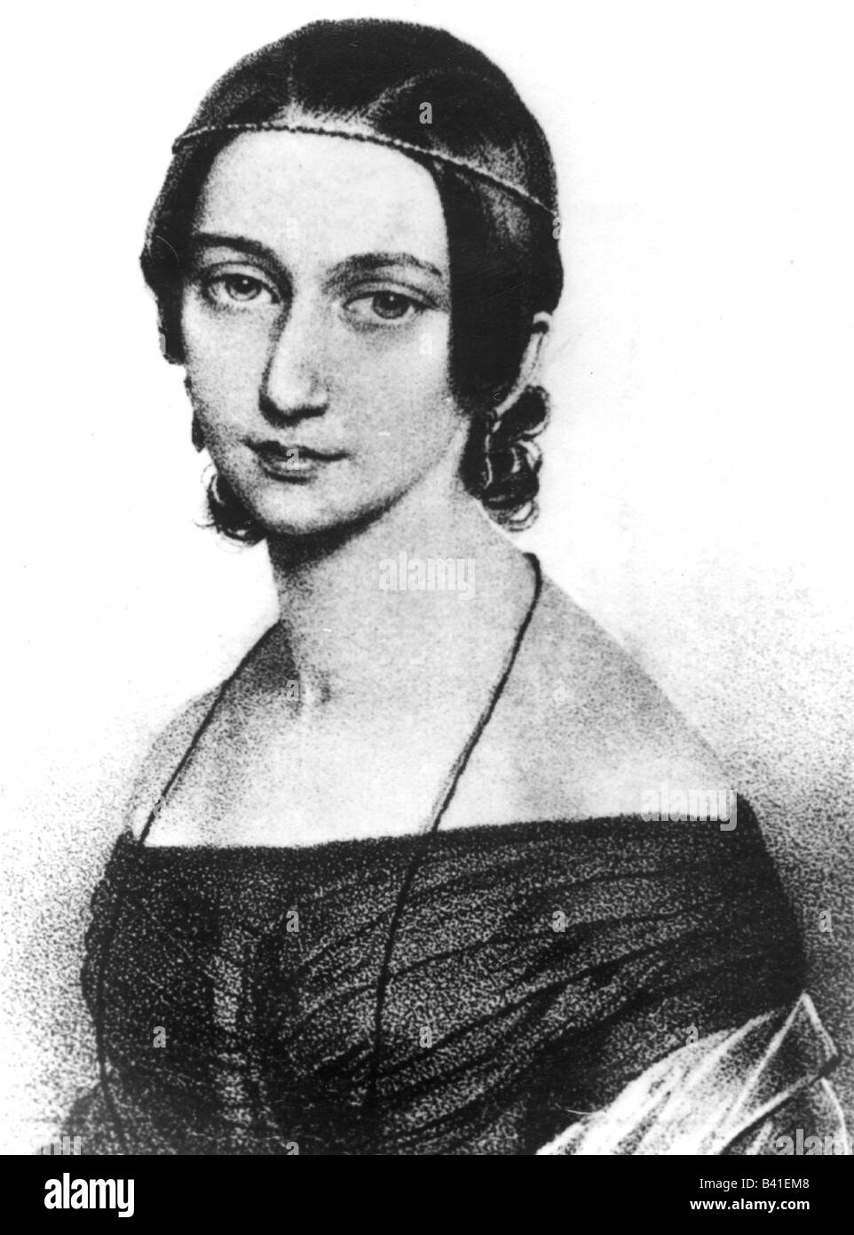 Schumann, Clara, 13.9.1819 - 20.5.1899, deutscher Musikant, Porträt, lithographisch von L. Staub, 19. Jahrhundert, Stockfoto