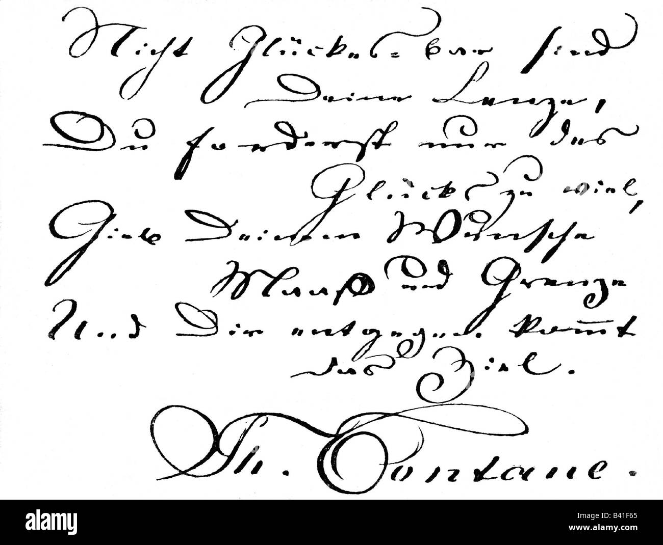 Fontane, Theodor, 30.12.1819 - 20.9.1898, deutscher Autor/Schriftsteller, Dichter, Manuskript, 19. Jahrhundert, Stockfoto