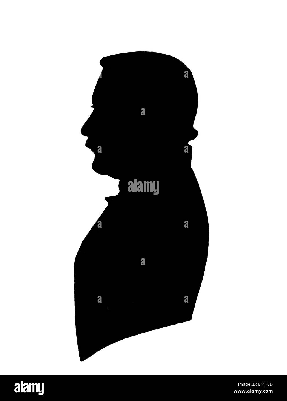 Fontane, Theodor, 30.12.1819 - 20.9.1898, deutscher Autor/Schriftsteller, Dichter, Silhouette seines Vaters Louis, Stockfoto