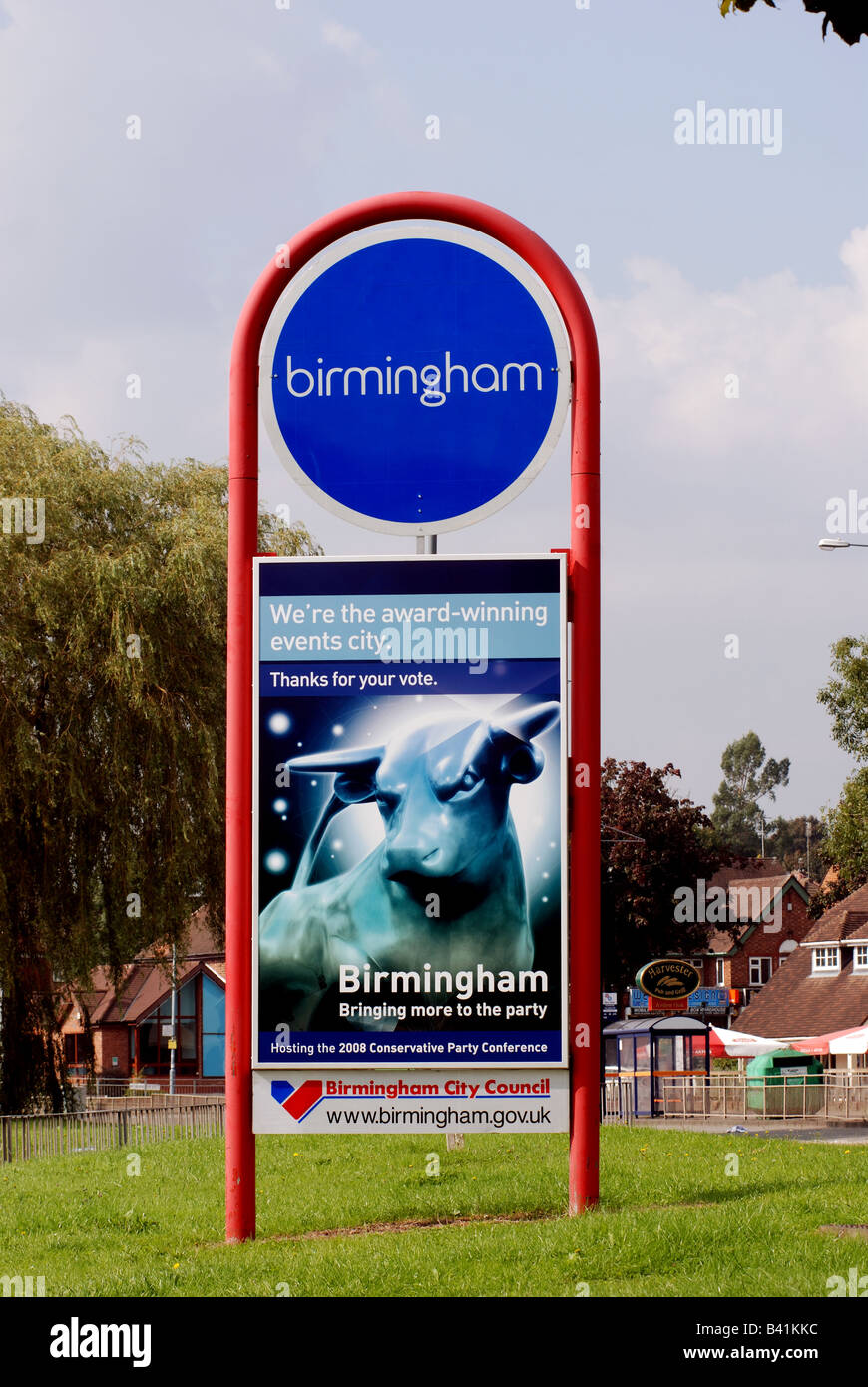 Melden Sie in Birmingham auf Sheldon, West Midlands, England, UK an Stockfoto