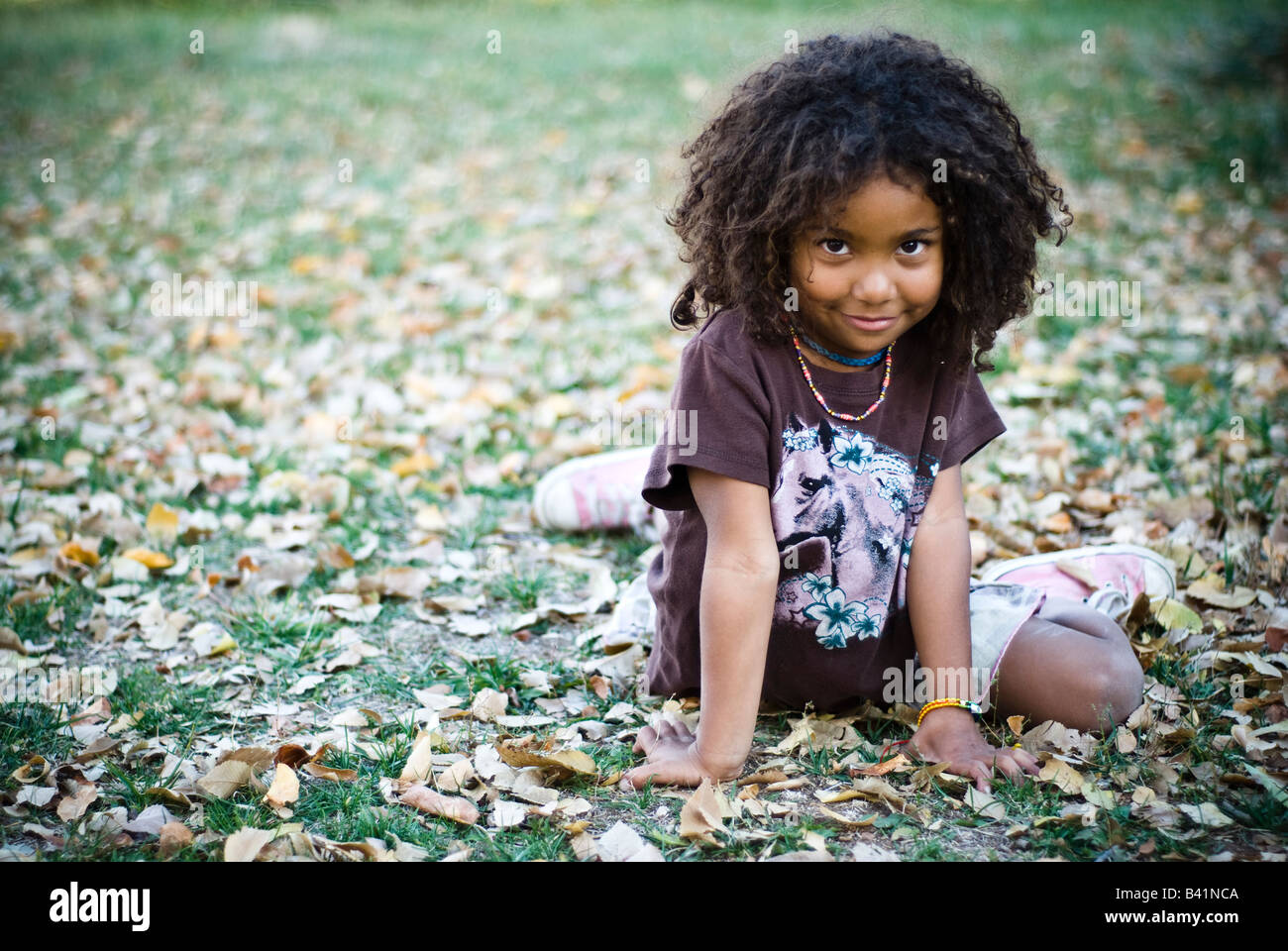 4 Jahre alte afroamerikanische Mädchen Stockfoto