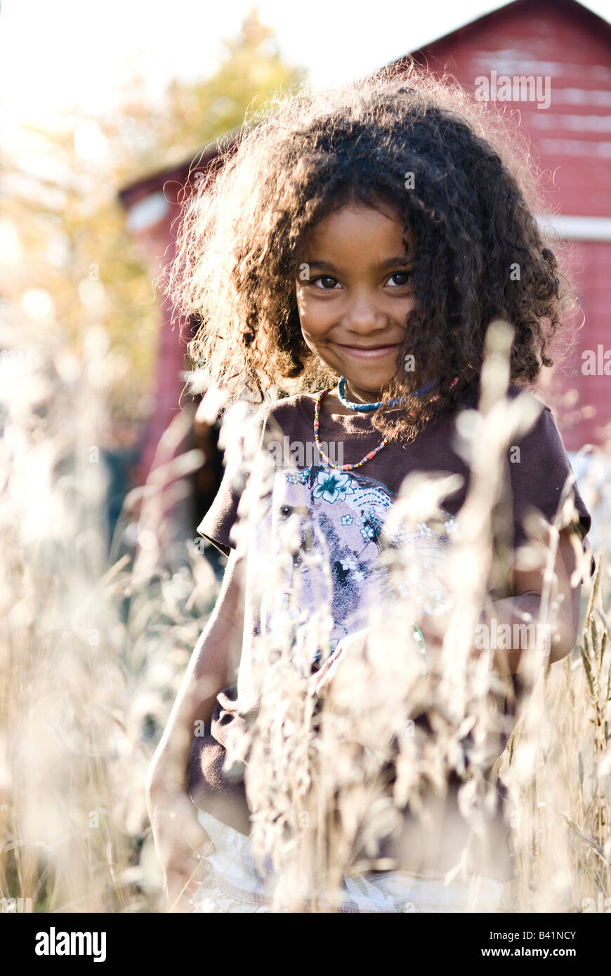 4 Jahre alte afroamerikanische Mädchen Stockfoto