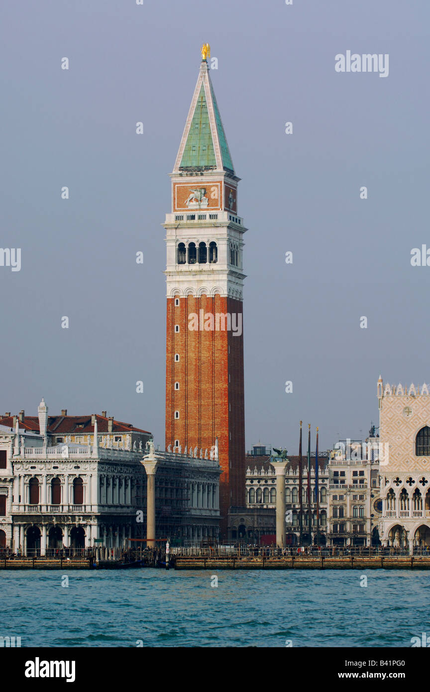 Bucht von Venedig und Palazzo Ducale di Venezia Dogen Palast Venedig Italien Europa Stockfoto