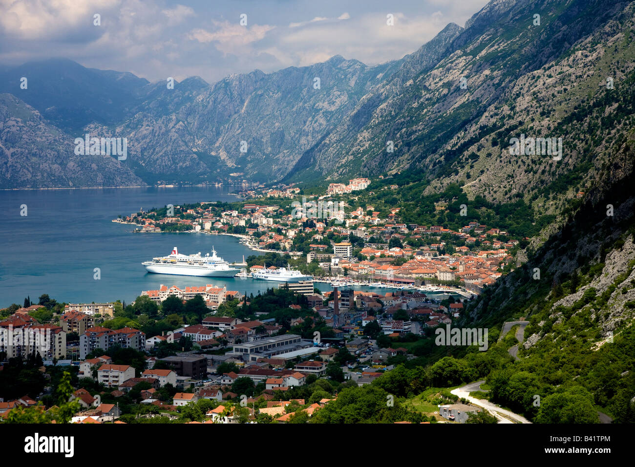 Kotor Bucht von Kotor Montenegro Europa NESCO Weltkulturerbe Stockfoto