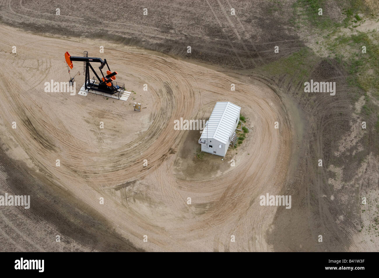 Ölfeld, Pumjack, Saskatchewan, Kanada Stockfoto