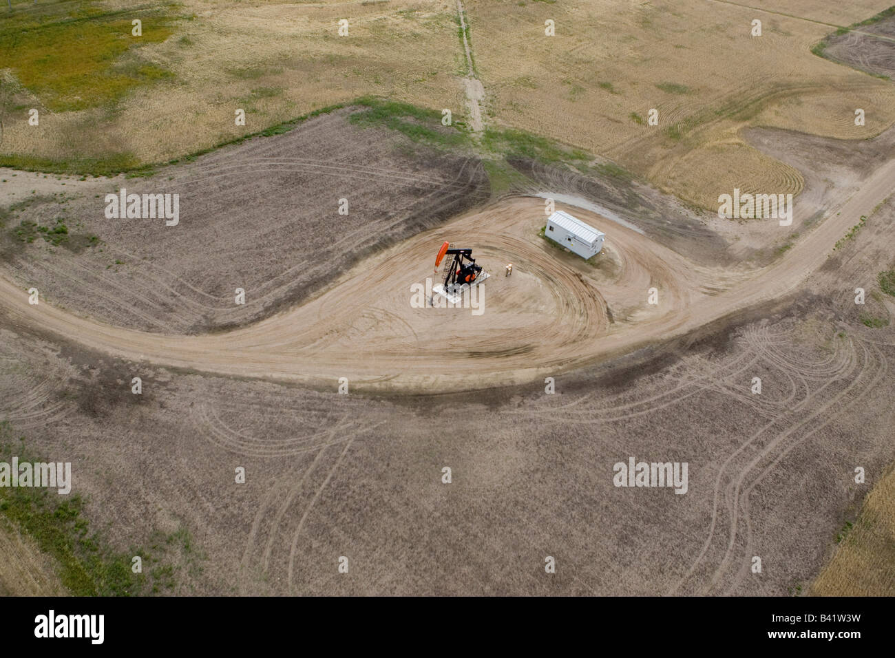 Ölfeld, Pumjack, Saskatchewan, Kanada Stockfoto