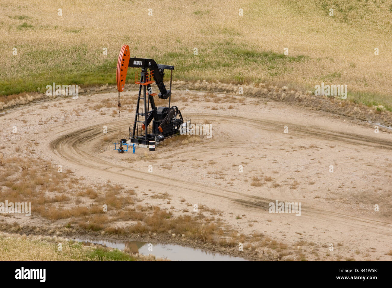 Ölfeld, Pumpe Jack, Saskatchewan, Kanada Stockfoto