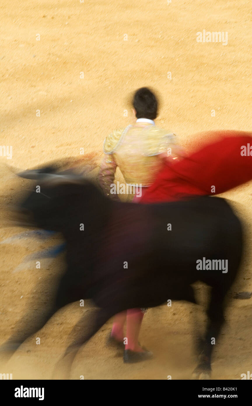 verschwommene Stierkampf in Spanien Stockfoto