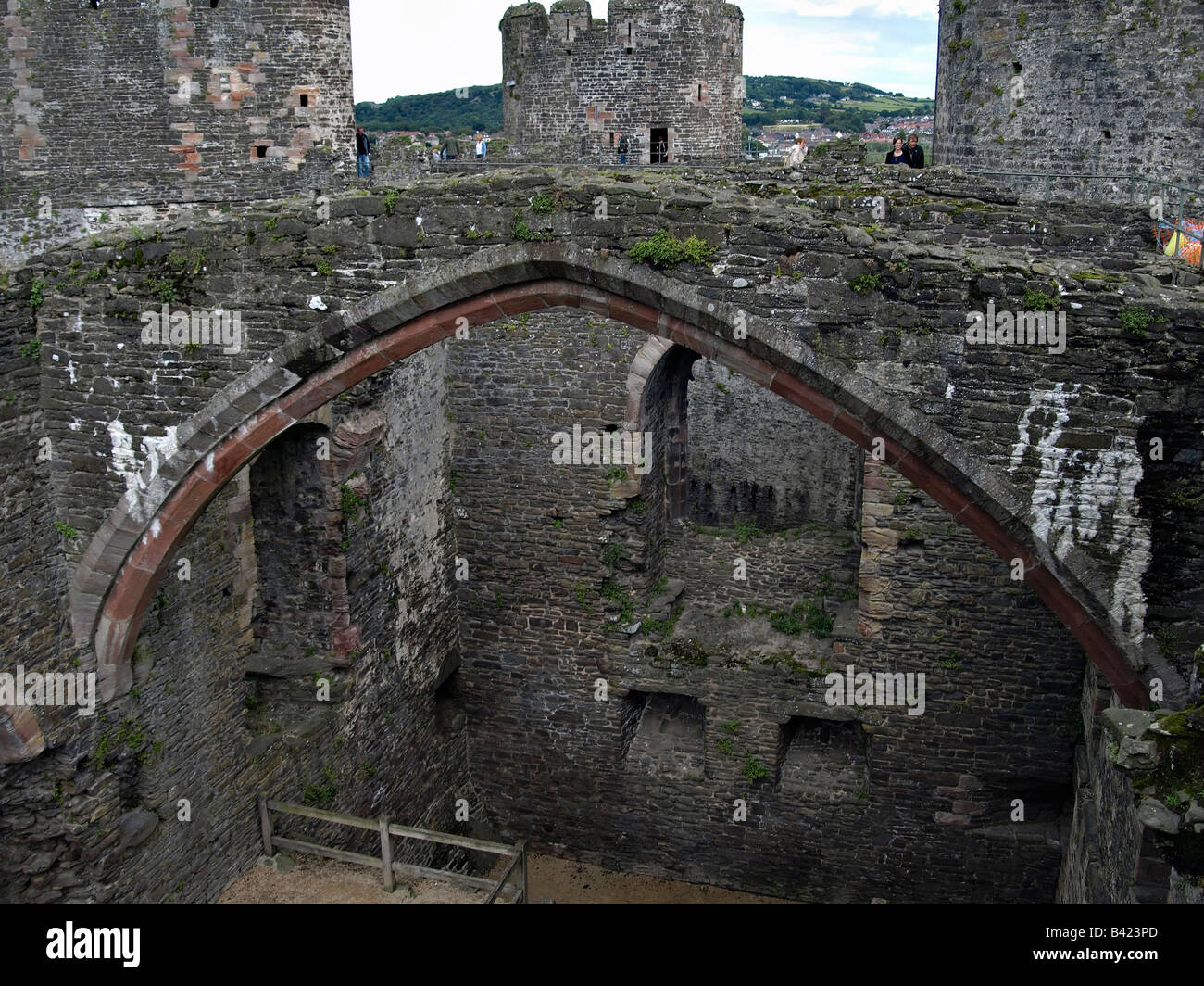 Innere des Conwy Castle. Ein Weltkulturerbe, gebaut im 13. Jahrhundert Stockfoto