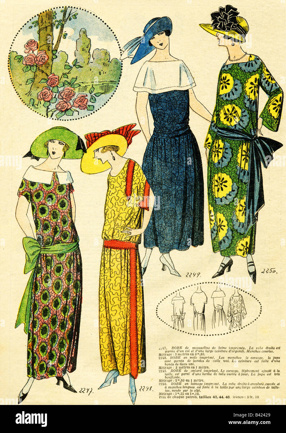 Ladies französische Mode der 1920er Jahre nur zu redaktionellen Zwecken Stockfoto