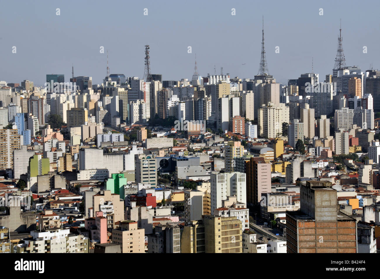 Sao Paulo-Blick vom Italia Gebäude auf dem Dach Brasilien Stockfoto