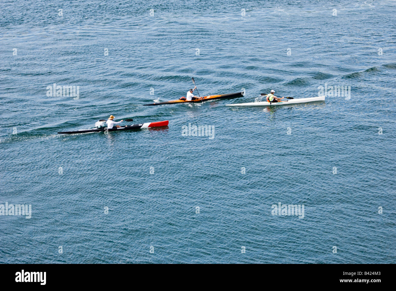 Kajakfahrer im äußeren Hafen von Victoria British Columbia Kanada Stockfoto