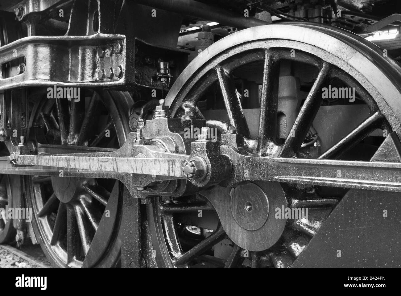 Fahrwerk der alten Dampfmaschine Stockfoto