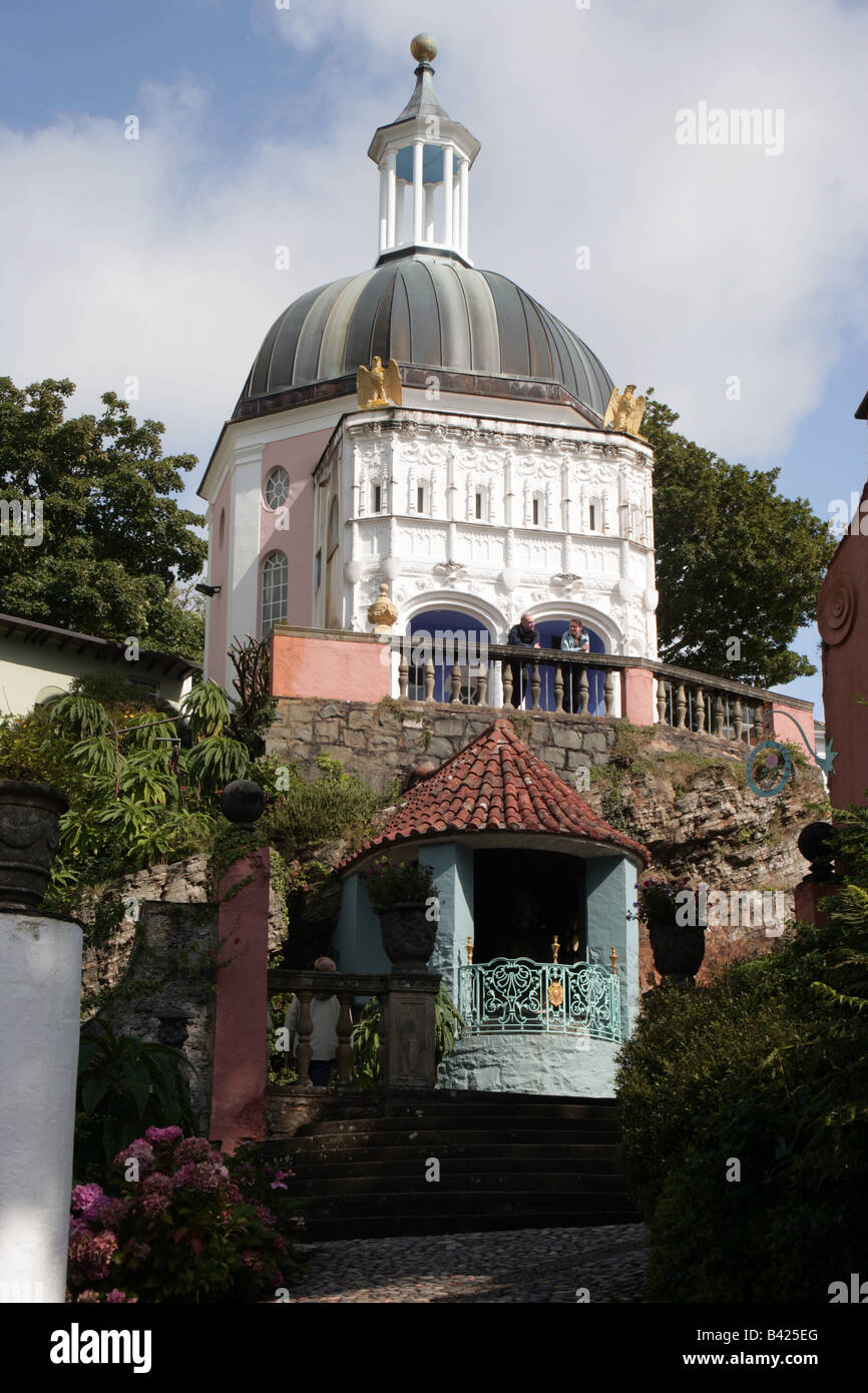 Der gewölbte Pantheon Portmeirion Dorf-Wales Stockfoto