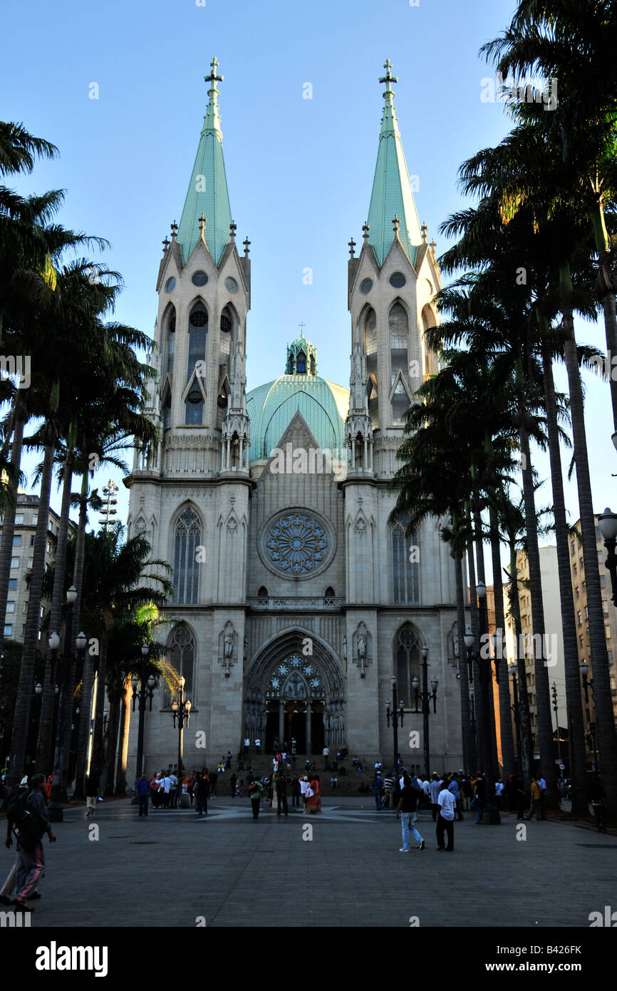 Se Kathedrale Innenstadt von Sao Paulo Brasilien Stockfoto
