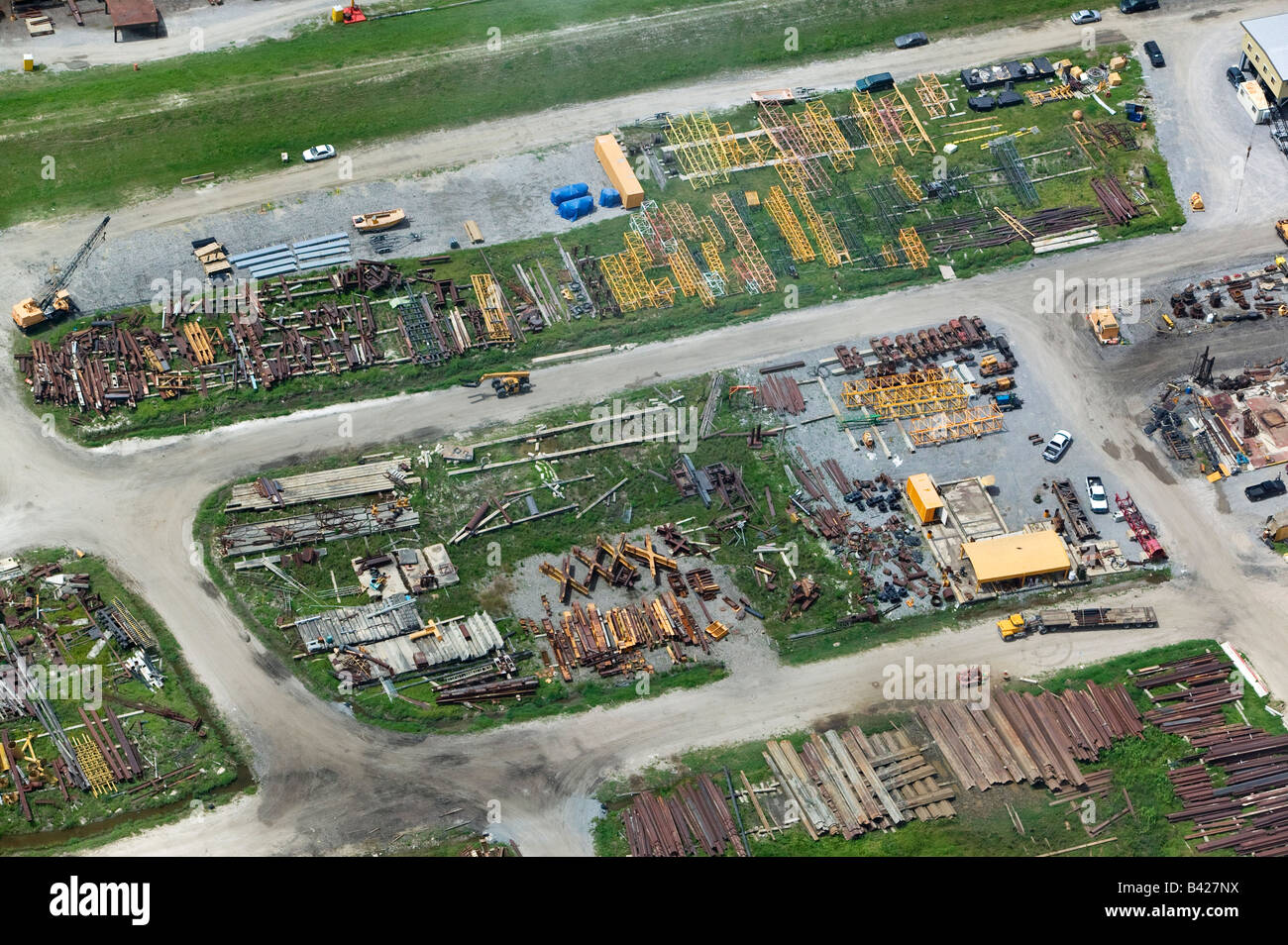 Aerial Wiederaufbau Baumaterialien für niedrigere 9th Ward New Orleans, Louisiana-Erholung Stockfoto