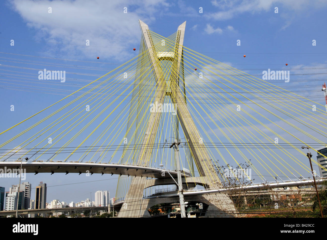 Octavio Frias Kabelbrücke Sao Paulo Brasilien Stockfoto