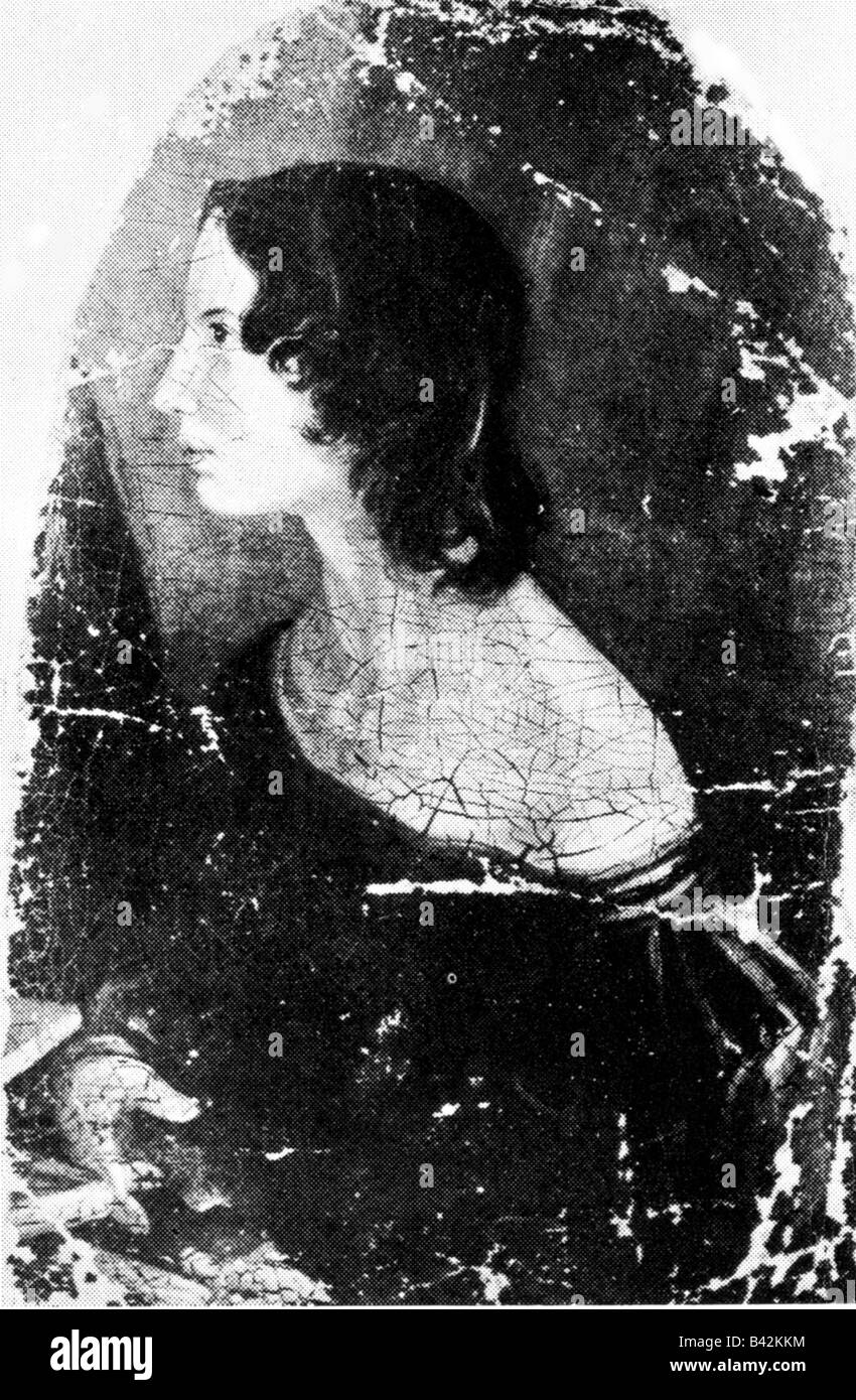 Bronte, Emily, 30.7.187 - 19.12.1848, englischer Schriftsteller/Autor, Porträt, Profil, Malerei/Leinwand, Stockfoto