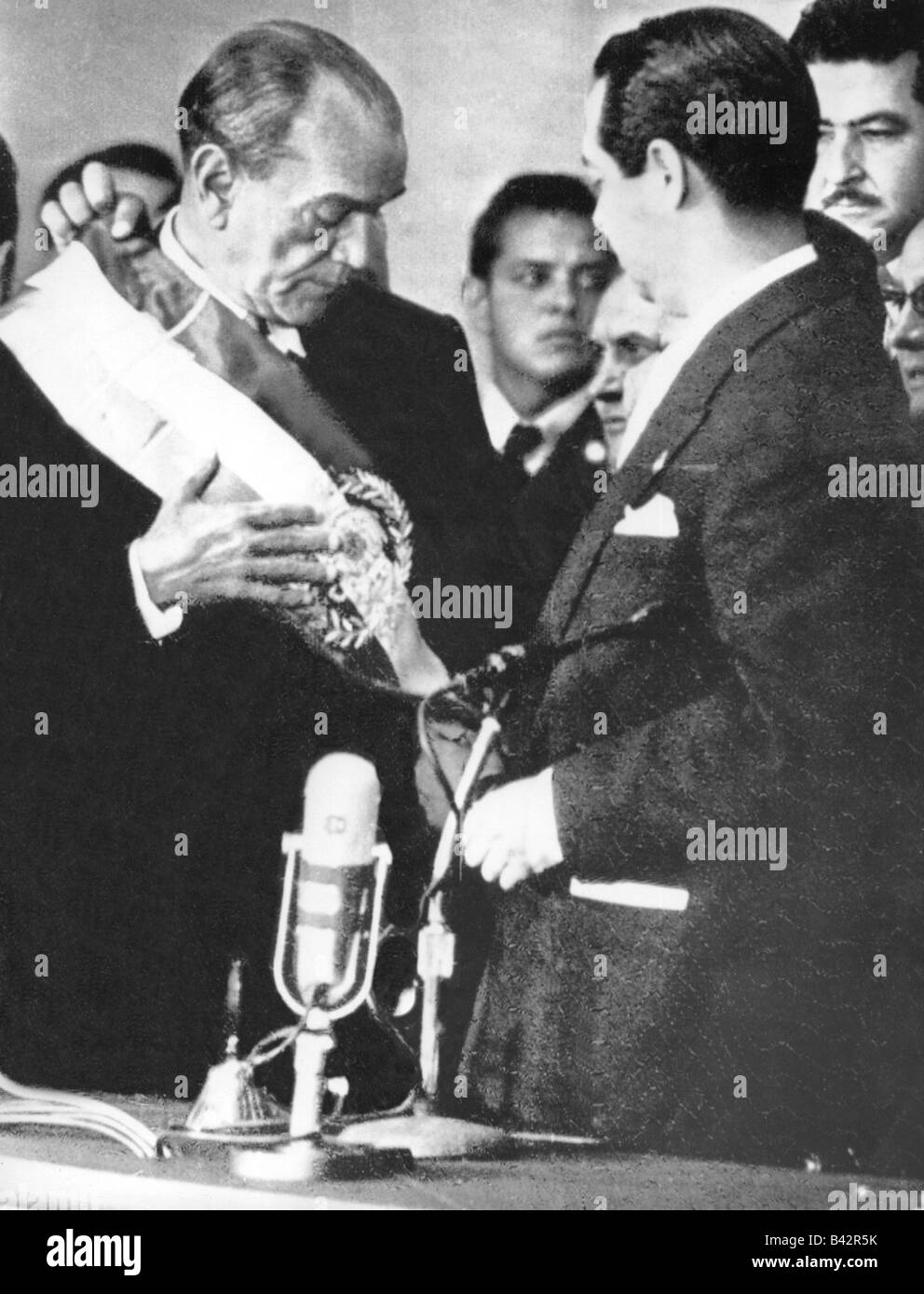 Ruiz Cortines, Adolfo, 30.12.1891 - 3.12.1973, mexikanischer Politiker, halbe Länge, Amtseinführung, Cuidad, Mexiko, 1.12.1952, Stockfoto