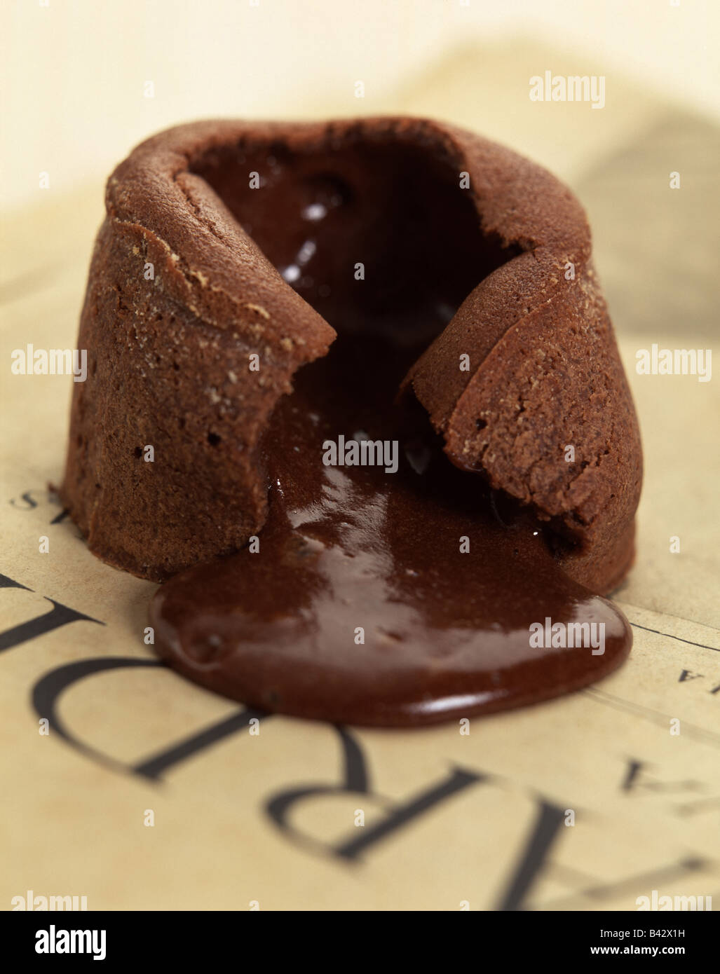 Schokoladen Moelleux, weichen Kuchen Stockfoto