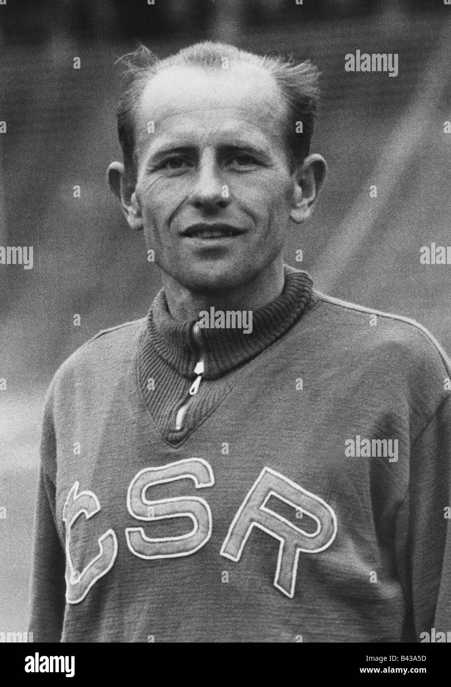 Zatopek, Emill, 16.9.1922 - 22.11.2000, tschechischer Sportler (Marathon), Porträt, ca. 1953, Stockfoto
