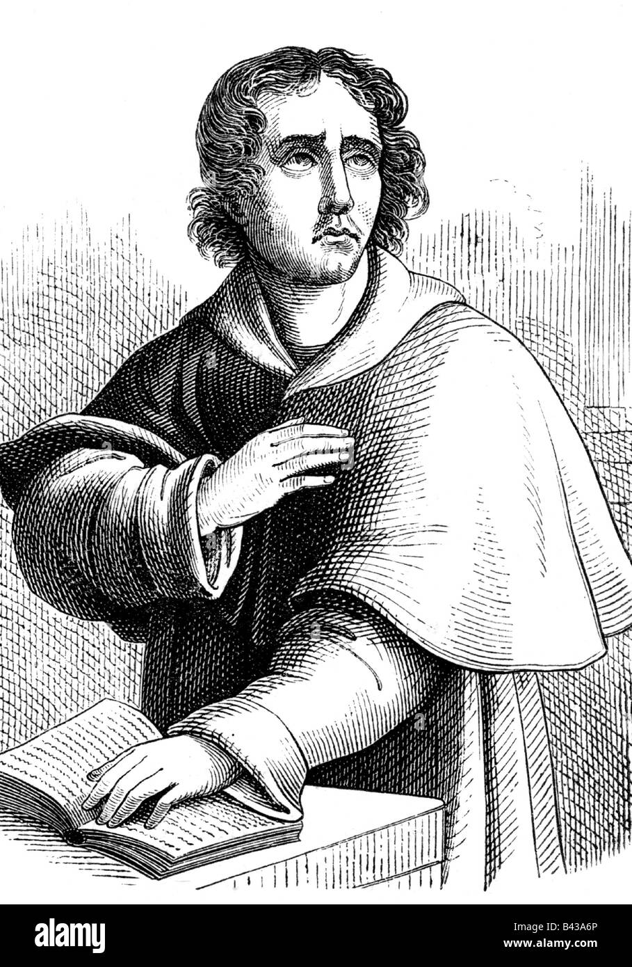Abelard, Peter, 1079 - 21.4.1124, französischer Philosoph und Theologe, halbe Länge, Gravur, 19. Jahrhundert, Stockfoto
