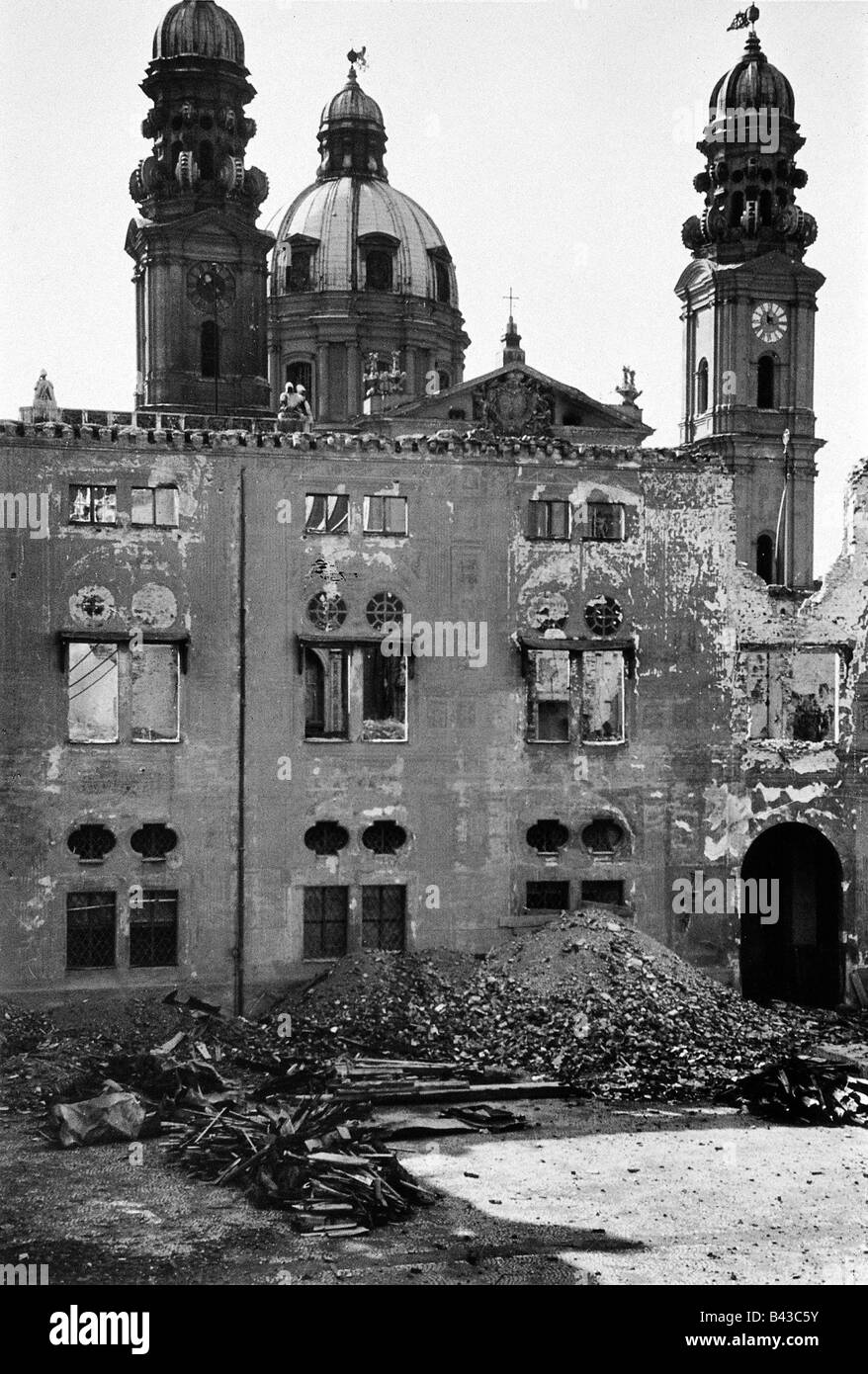 Geografie/Reisen, Deutschland, München, zerstört, 1945, Stockfoto