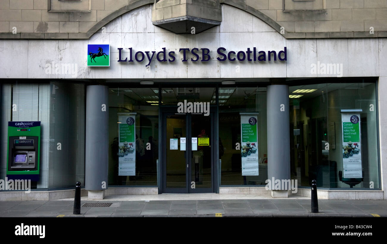 Melden Sie für Lloyds TSB Schottland über Niederlassung in Edinburgh, Schottland, UK, Europa Stockfoto